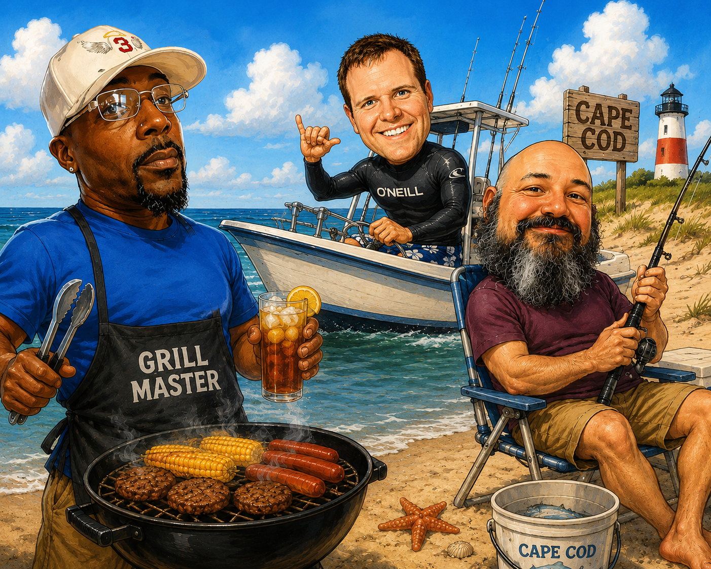 The CapeCodCast hosts on the beach